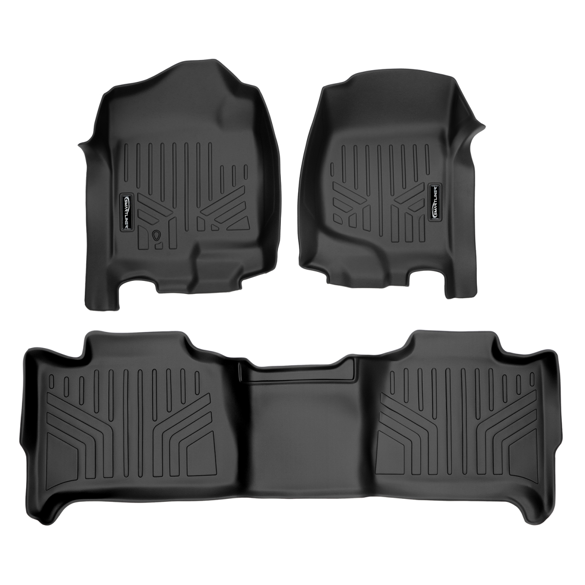 SA0015-B0015 2 Row Floor Mats Liner Set for 2007-2014 Chevy Suburban, Black