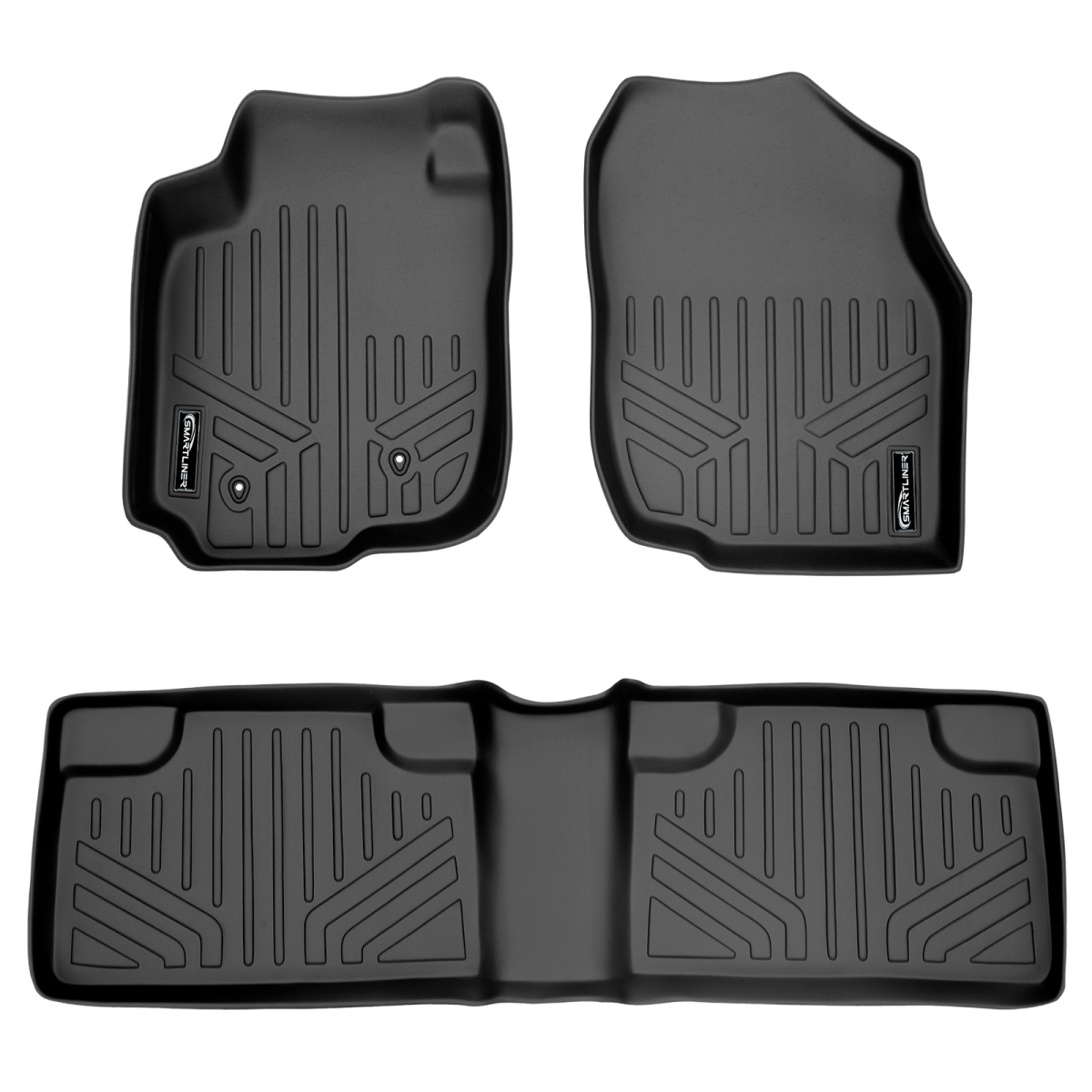 SA0019-B0019 Custom Fit 2 Row Floor Mats Liner Set without 3rd Row Seat for 2006-2012 Toyota RAV4, Black