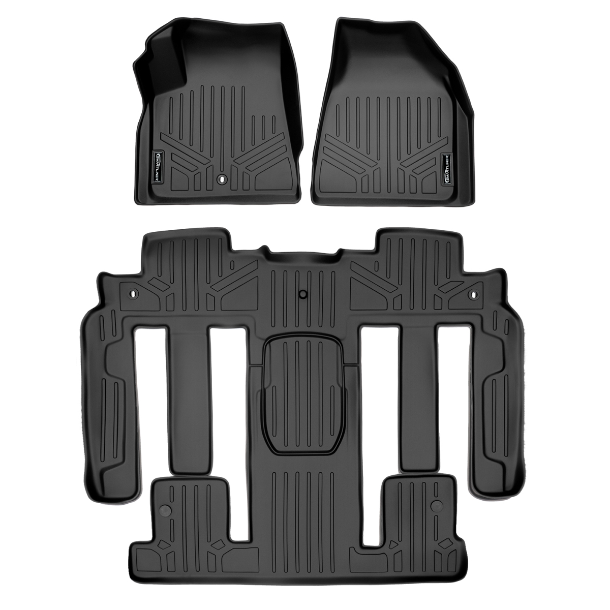 SA0043-B0044 Custom Fit 2 Row Floor Mats Liner Set for 2009-2017 Buick Enclave, Black