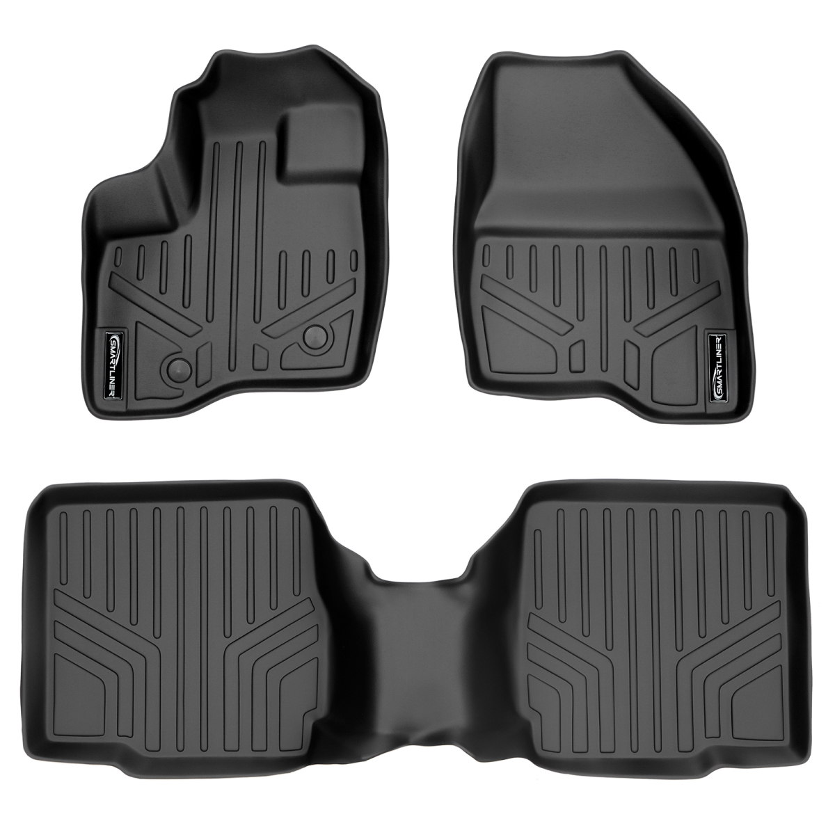 SA0082-B0109 Custom Fit 2 Row Floor Mats Liner Set with 2nd Row Center Console for 2011-2014 Ford Explorer, Black