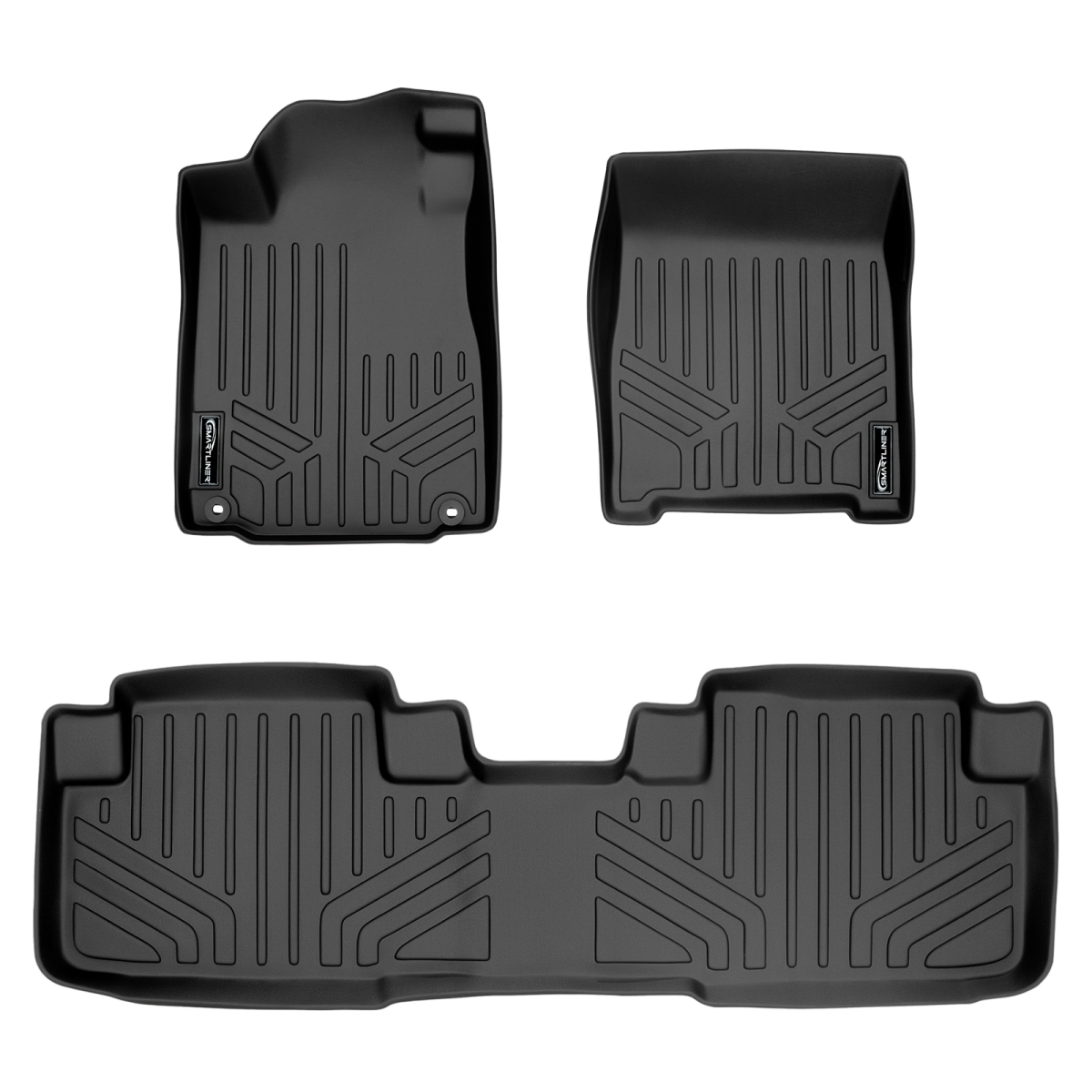SA0106-B0106 Custom Fit 2 Row Floor Mats Liner Set for 2012-2016 Honda CR-V - All Models, Black