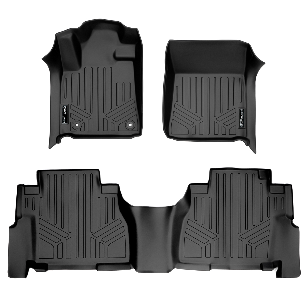 SA0108-B0272 Custom Fit 2 Row Floor Mats Liner Set with Bench Seat for 2012-2022 Toyota Sequoia, Black