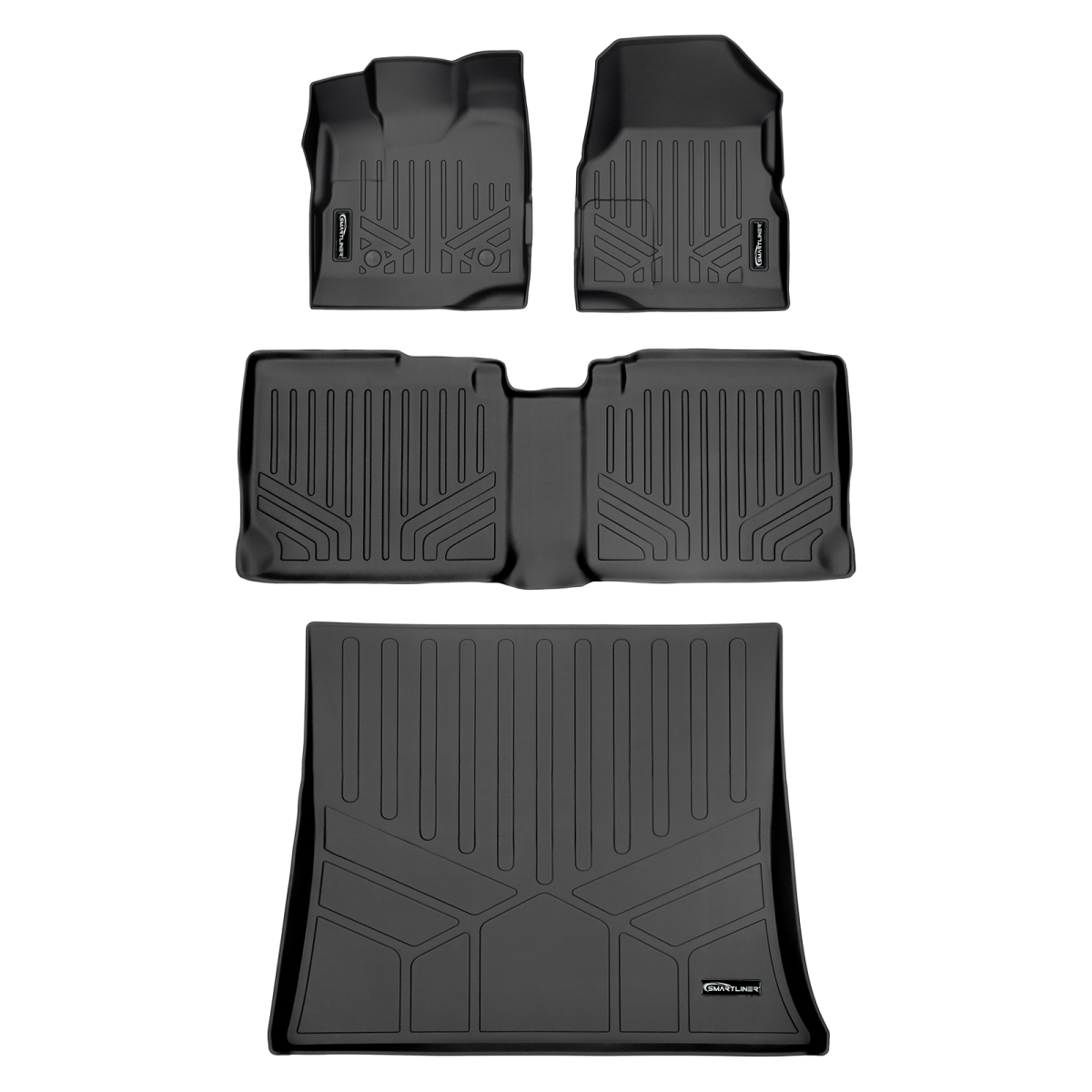 SA0119-B0070-D0070 Custom Floor Mats & Cargo Liner Set with Dual Front Floor Posts for 2011-2017 Chevy Equinox, Black