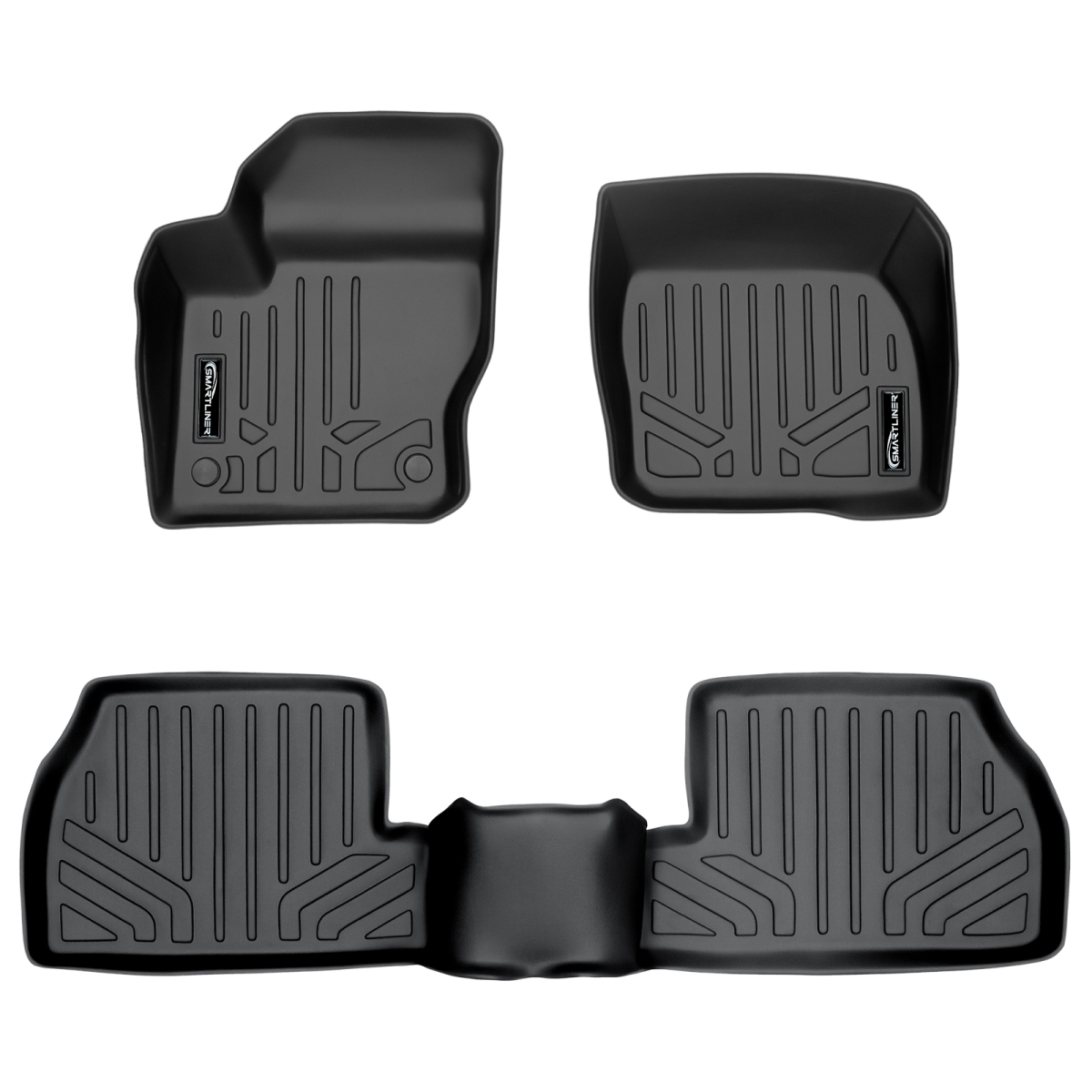 SA0122-B0122 Custom Fit 2 Row Floor Mats Liner Set for 2012-2018 Ford Focus, Black