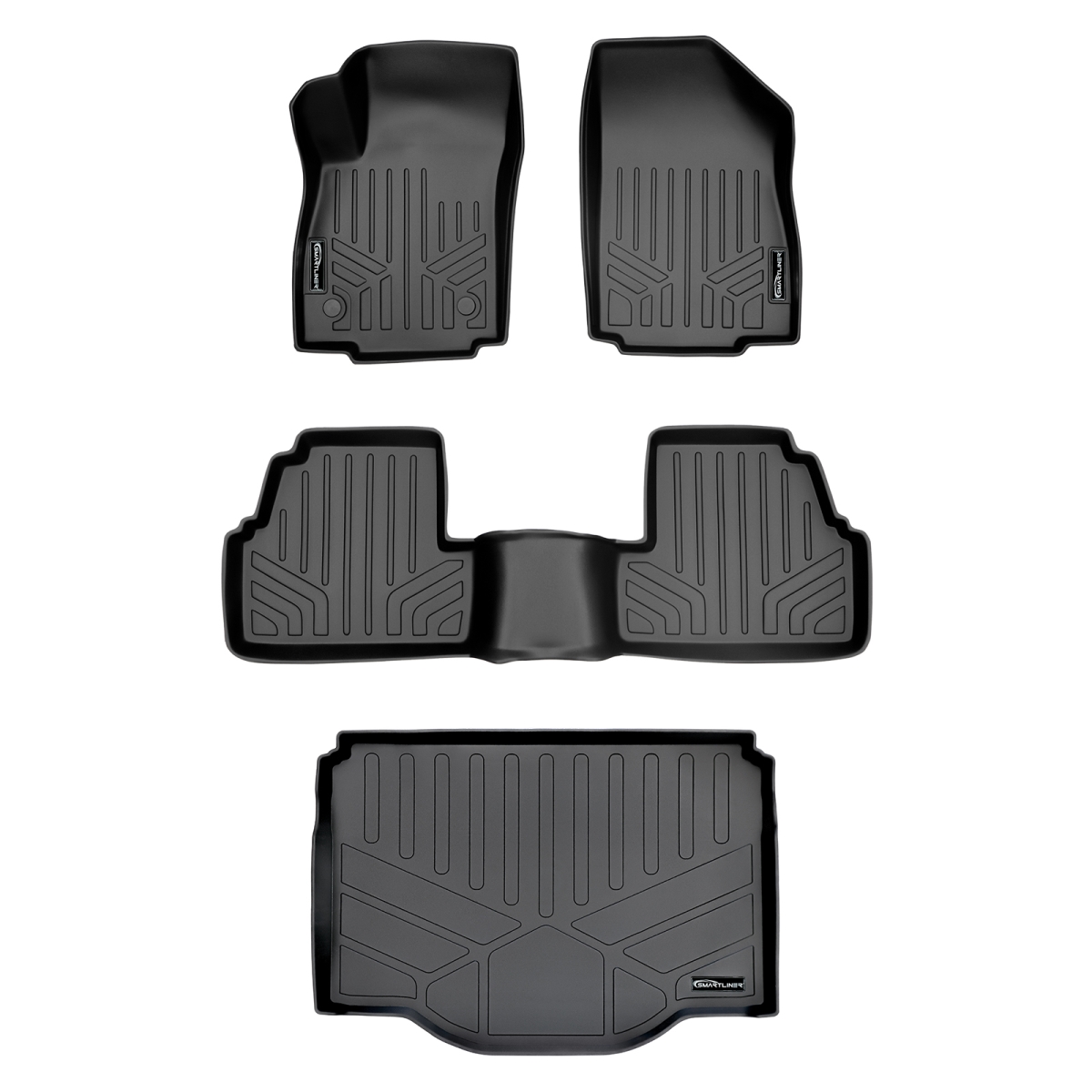 SA0129-B0129-D0129 Custom Fit 2 Rows Floor Mats & Cargo Liner Set for 2013-2022 Buick Encore, Black