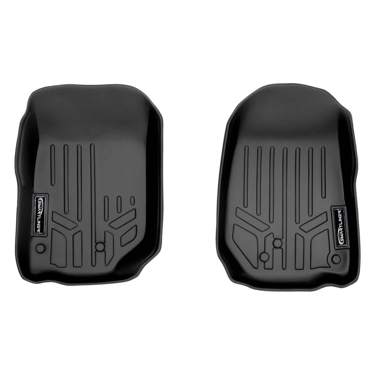1st Row Liner Custom Fit Floor Mats Set for 2007-2013 Jeep Wrangler All Models, Black
