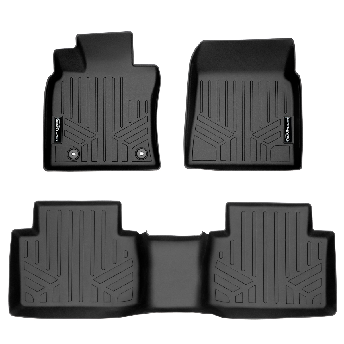 SA0330-B0449 Custom Fit 2 Row Floor Mats Liner Set for 2018-2022 Toyota Camry - Hybrid Models Only, Black