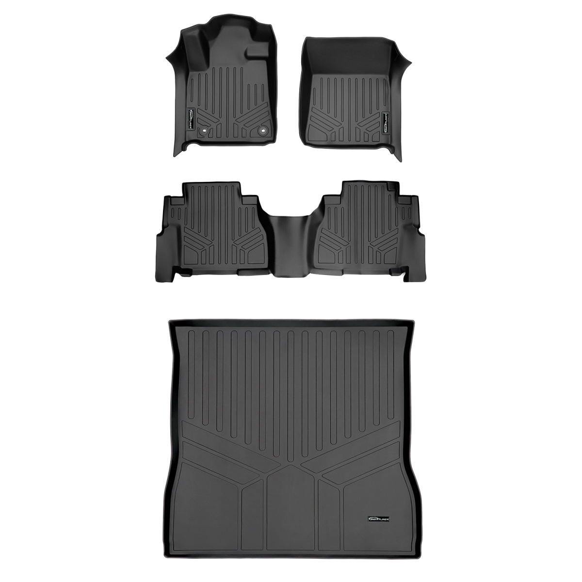 SA0108-B0272-D0272 Custom Fit Floor Mats & Cargo Liner Set with 2nd Row Bench Seat for 2012-2022 Toyota Sequoia, Black