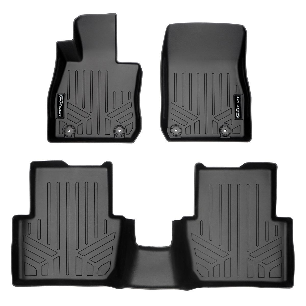 SA0269-B0269 Custom Fit 2 Row Floor Mats Liner Set for 2016-2021 Mazda CX-3, Black