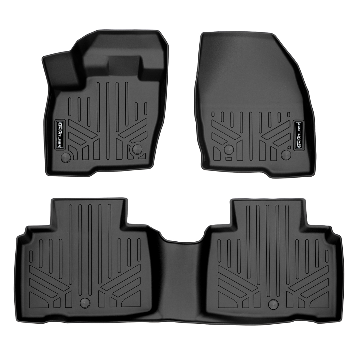 SA0446-B0446 Custom Fit 2 Row Liner Set Floor Mats for 2016-2018 Lincoln MKX, Black