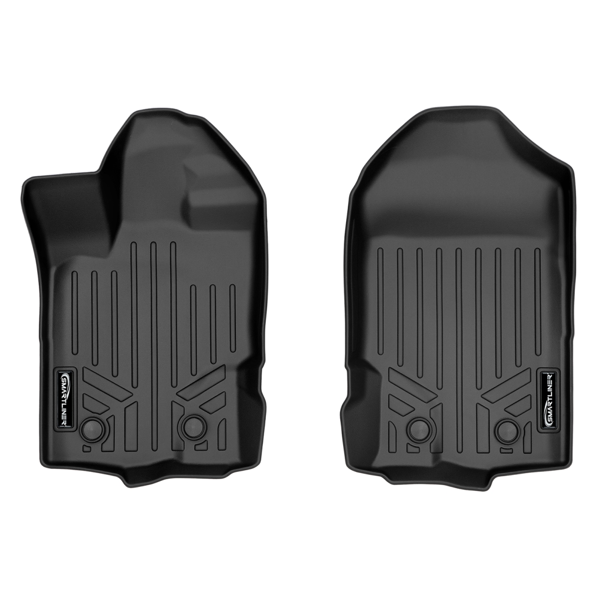 Custom Fit 1st Row Floor Mats Liner Set - SuperCrew Cab for 2019-2021 Ford Ranger, Black