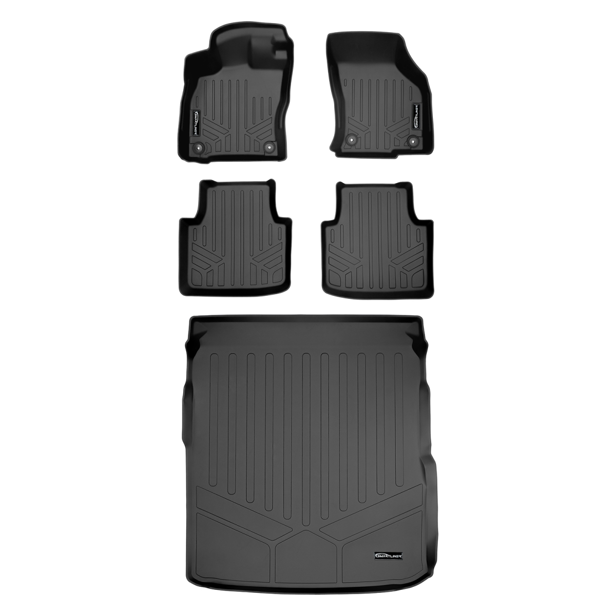 SA0467-B0467-D0467 Custom Fit 2 Rows Floor Mats & Cargo Liner Set for 2019-2021 Volkswagen Arteon, Black