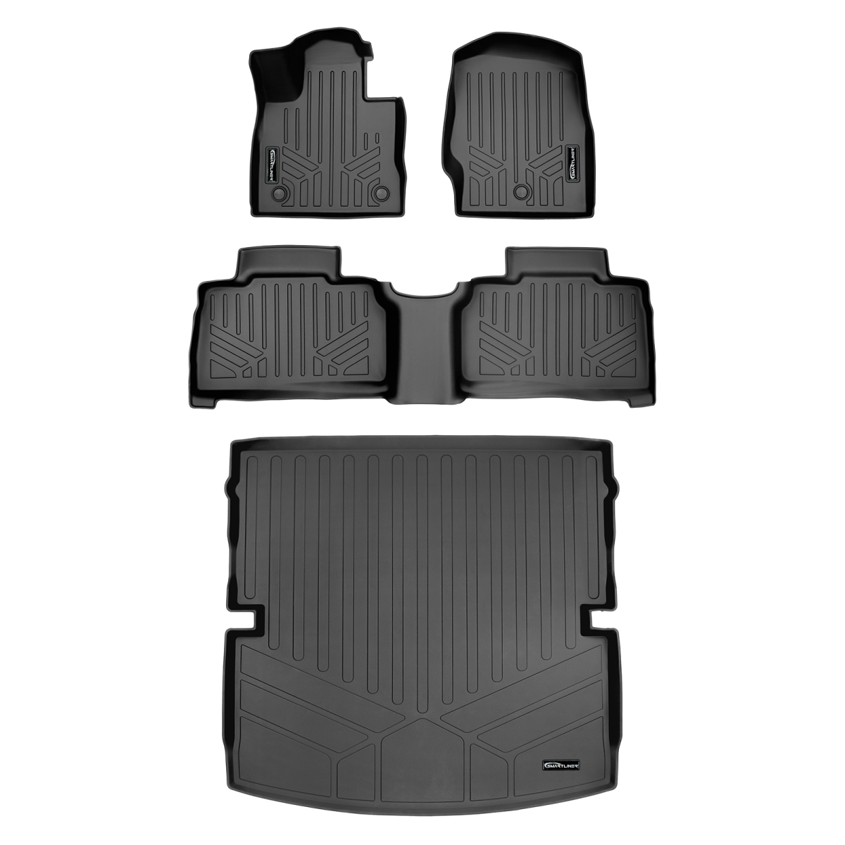 SA0423-B0423-D0423 Custom Fit 2 Rows Behind Floor Mats & Cargo Liner Set - Fits 6-7 Passenger Models for 2020-2023 Ford Explorer, Black