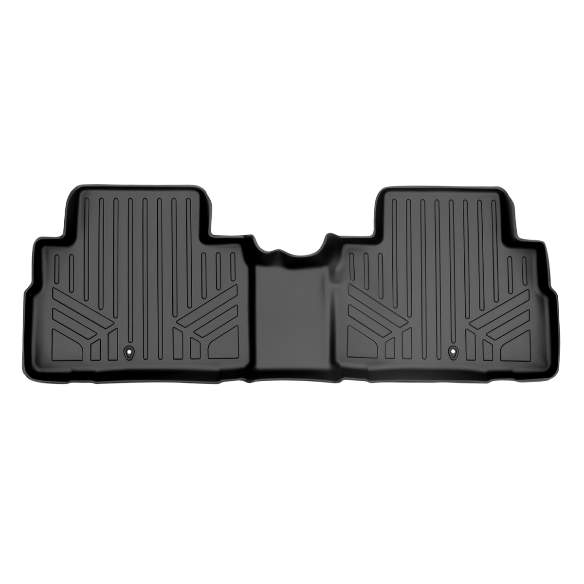 All Weather Custom Fit 2nd Row Floor Mat Liner Set with 2nd Row Bench or Bucket Seats with Center Console for 2020-2022 Kia Telluride, Black