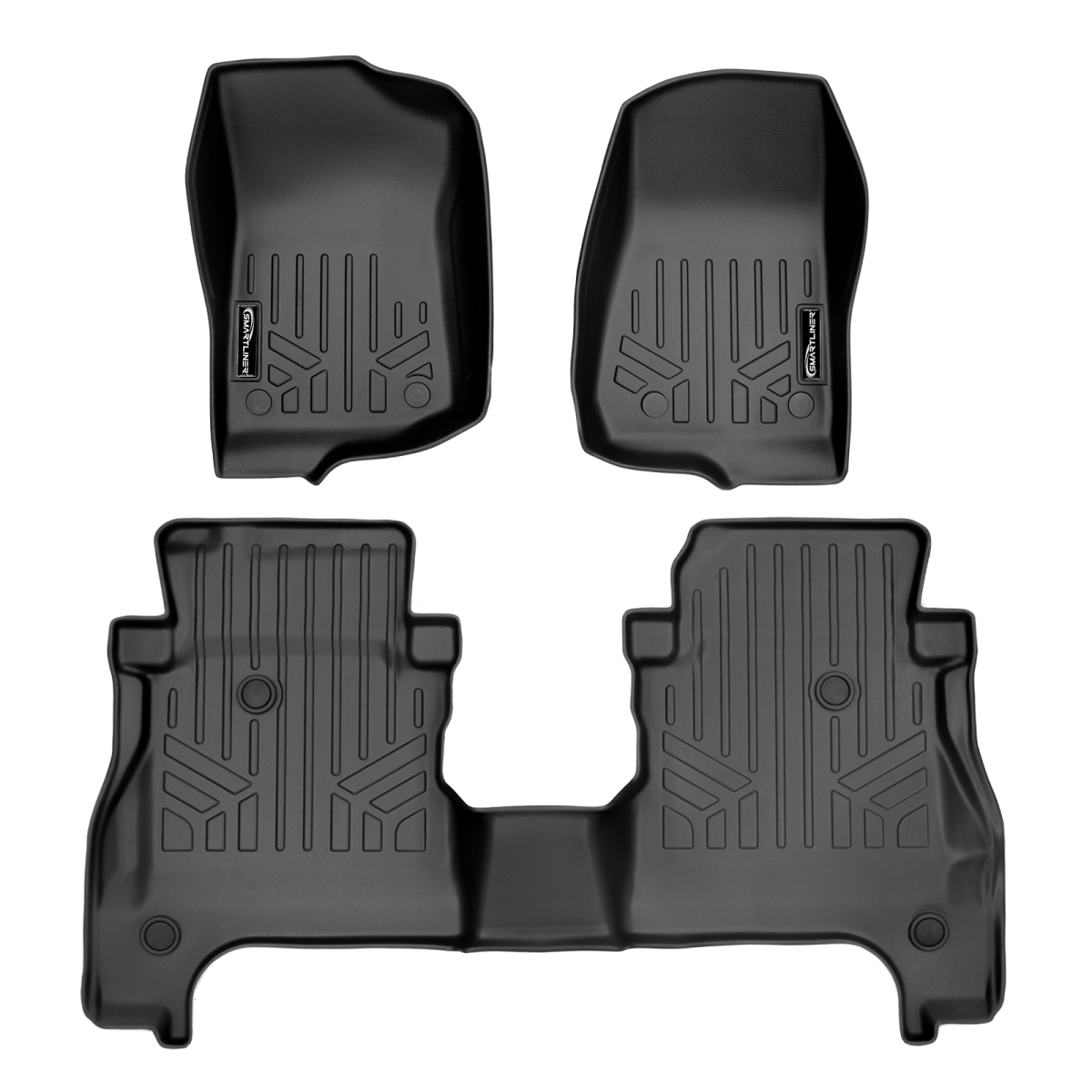 SA0316-B0459 Custom Fit 2 Row Floor Mats Liner Set with Lockable Rear Underseat Storage for 2020-2023 Jeep Gladiator, Black -  Escapada, ES3559705