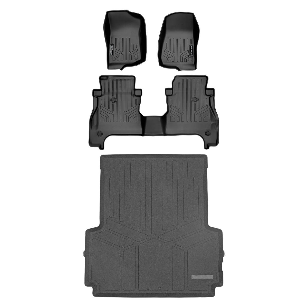 SA0316-B0459-K0459 Floor Mats 2 Rows & 5ft Rugged Bed Liner Set with Lockable Rear Underseat Storage for 2020-2023 Jeep Gladiator, Black -  Escapada, ES3567311