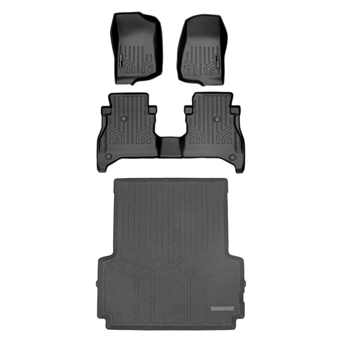 SA0316-B0479-K0459 Floor Mats 2 Rows & 5ft Rugged Bed Liner Set with Non-Lockable Rear Underseat Storage for 2020-2023 Jeep Gladiator, Black -  Escapada, ES3554184