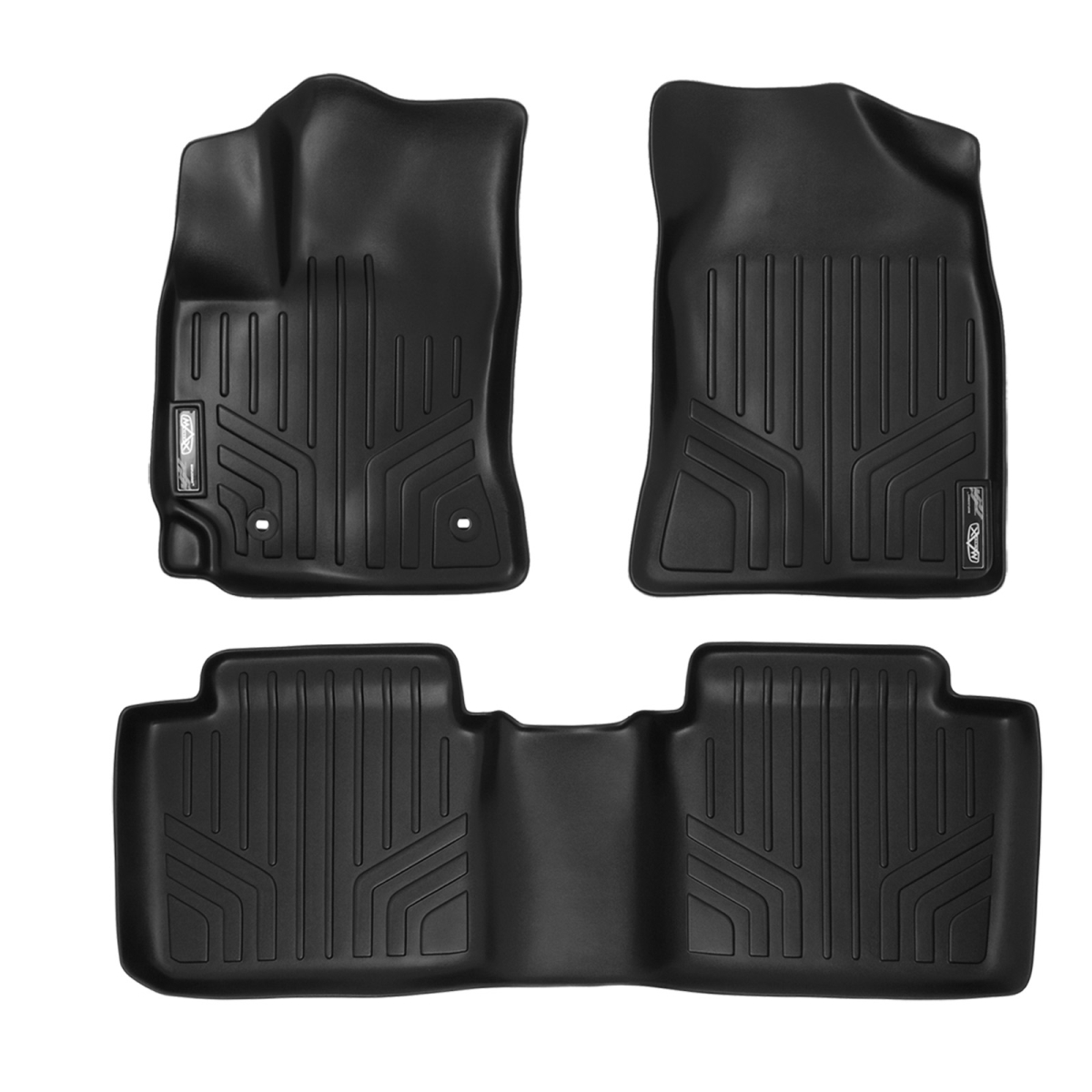 SA0147-B0147 2 Row Floor Mats Liner Set for 2014-2019 Toyota Corolla, Black