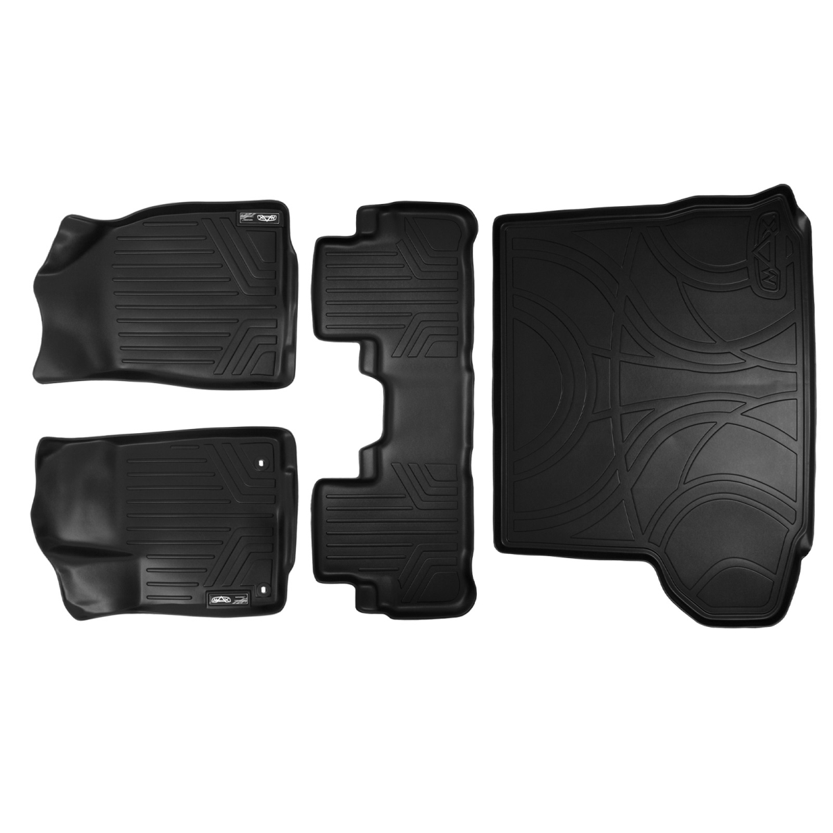 SA0152-B0152-D0152 Custom Fit 2 Rows Behind Floor Mats & Cargo Liner Set for 2014-2019 Toyota Highlander, Black