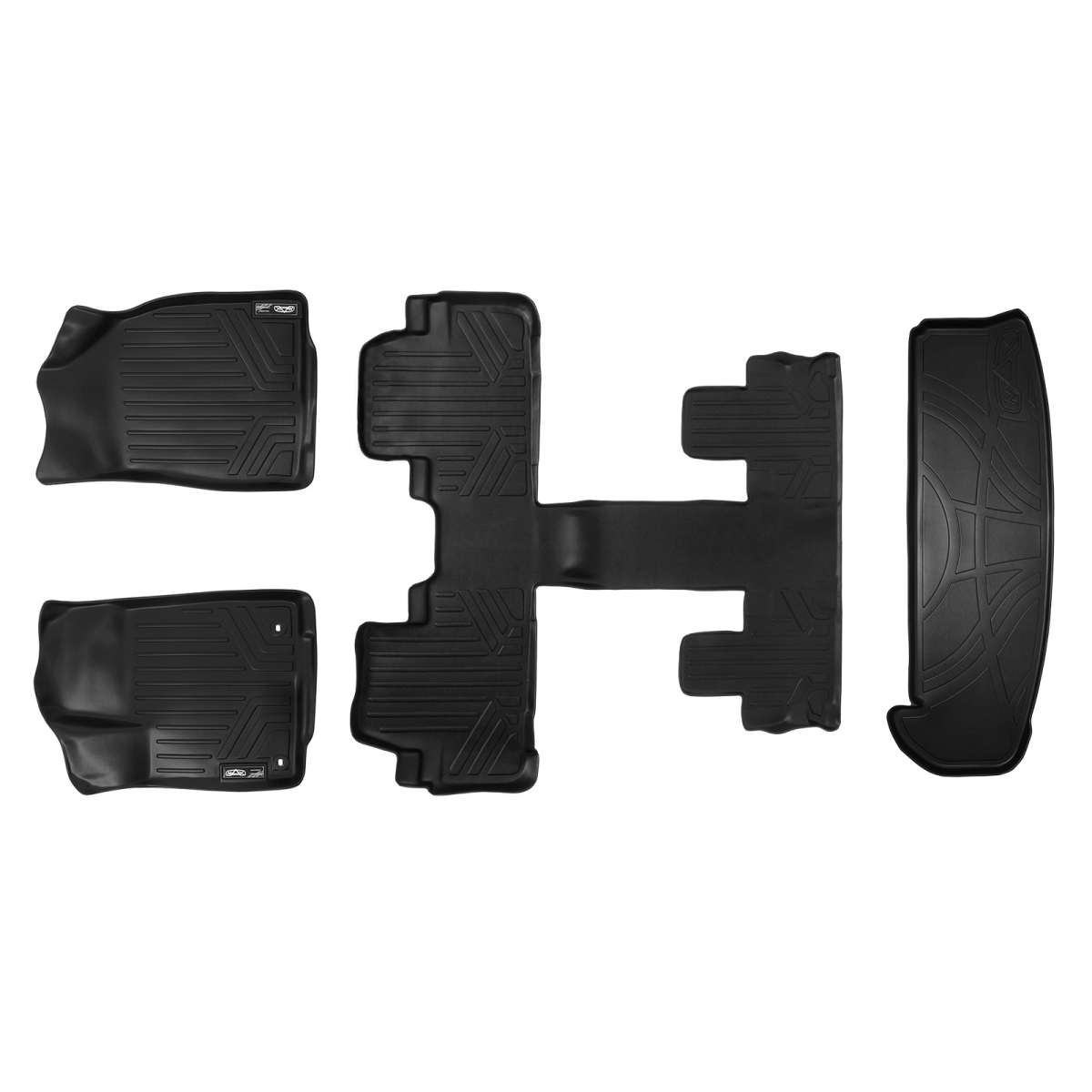 SA0152-B0201-E0152 Behind 3rd Row Floor Mats & Cargo Liner Set with 2nd Row Bucket Seats for 2014-2019 Toyota Highlander, Black