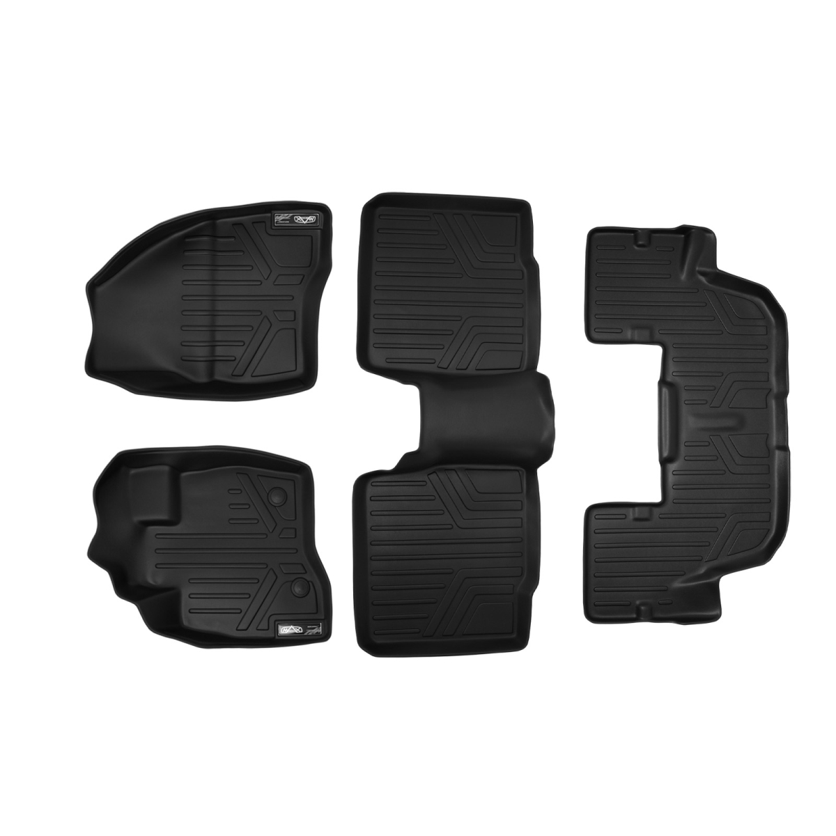 SA0161-B0082-C0082 Custom Fit 3 Row Floor Mats Liner Set without 2nd Row Center Console for 2015-2016 Ford Explorer, Black