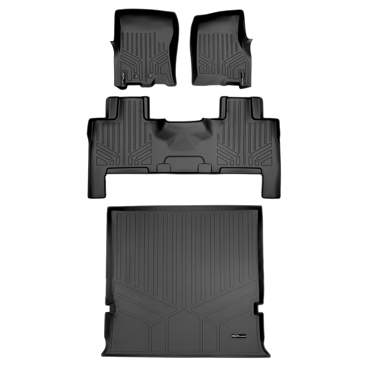 SA0183-B0183-D0183 Behind 2nd Row Floor Mats & Cargo Liner Set for 2011-2017 Ford Expedition, Black