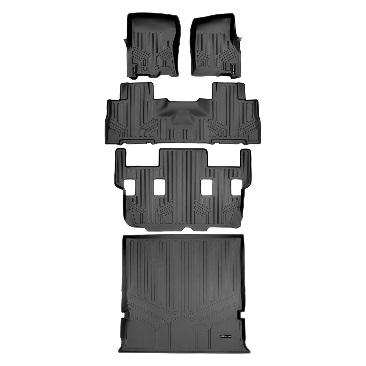 SA0183-B0303-C0184-D0183 Behind 2nd Row Floor Mats & Cargo Liner Set with 2nd Row Bucket Seats for 2011-2017 Ford Expedition & Lincoln Navigator