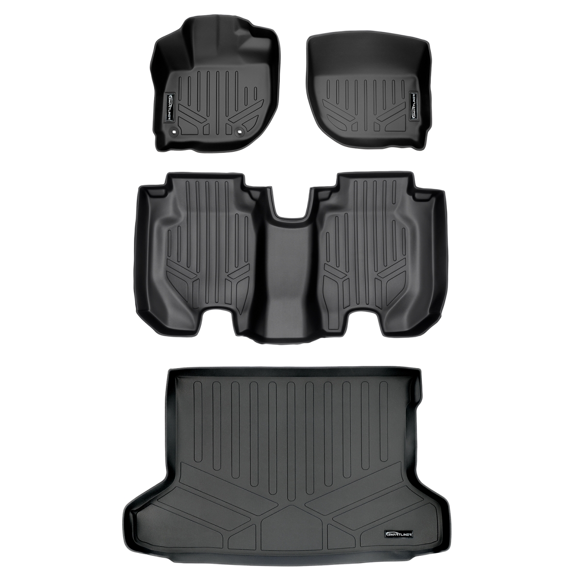 SA0193-B0193-D0193 Custom Fit 2 Rows Floor Mats & Cargo Liner Set for 2016-2022 Honda HR-V, Black