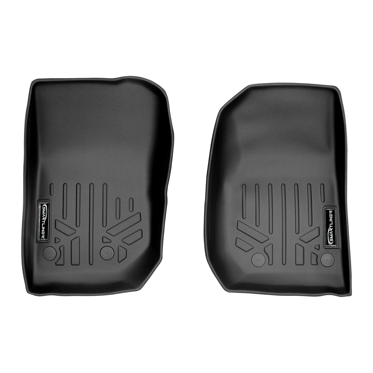Floor Mats 1st Row Liner Set for 2014-2018 Jeep Wrangler 2-Dr & Unlimited Models JK Old Body Style Only, Black