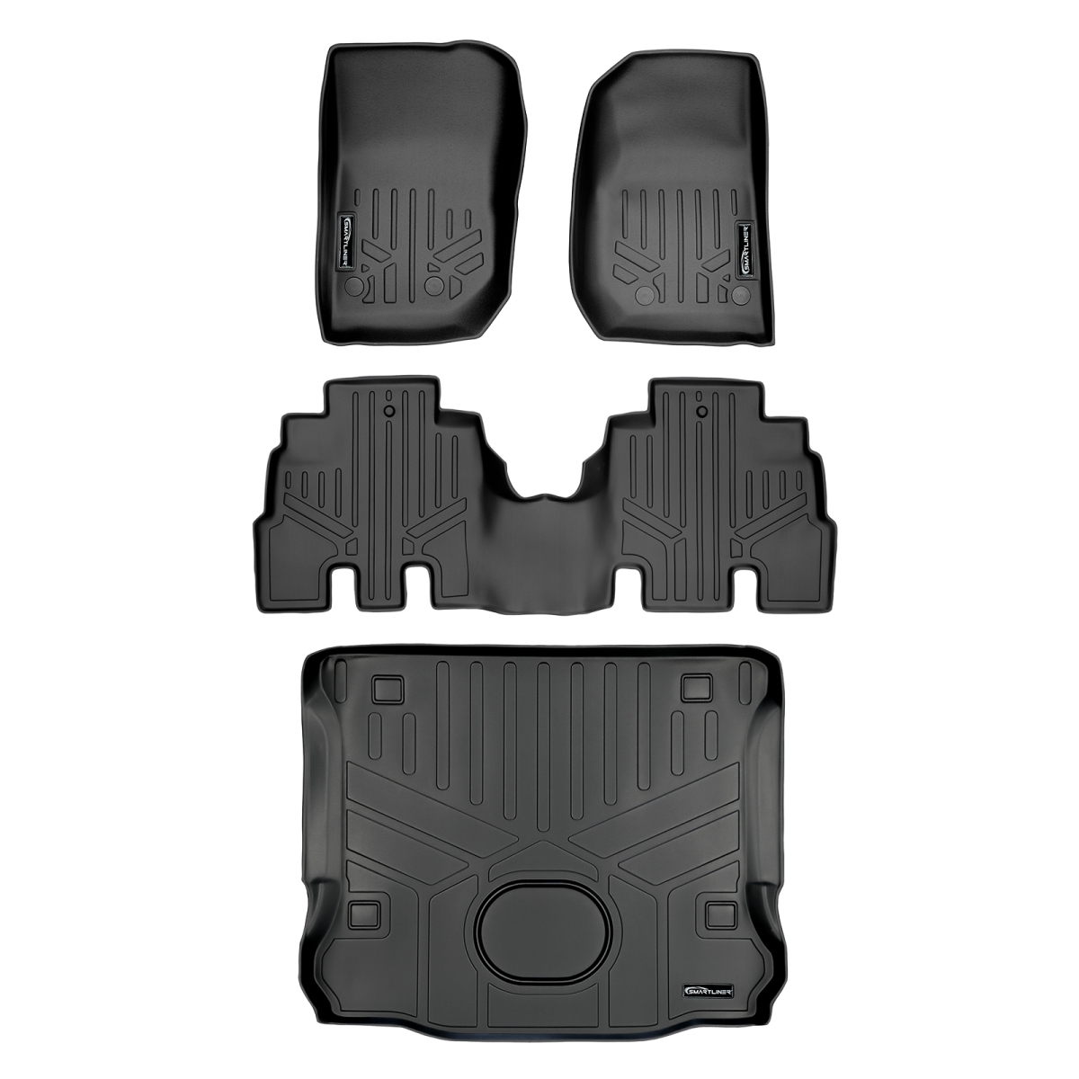 SA0194-B0194-D0194 Custom Fit Floor Mats & Cargo Liner for 2015-2018 Jeep Wrangler, Black