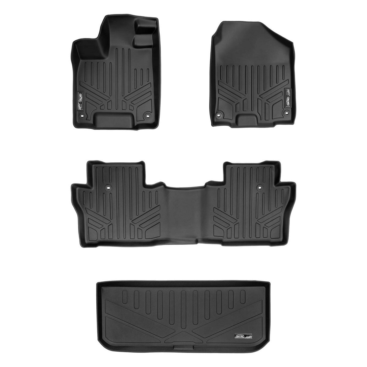 SA0200-B0200-E0219 Behind 3rd Row Floor Mats & Cargo Liner Set for 2016-2021 Pilot, Black