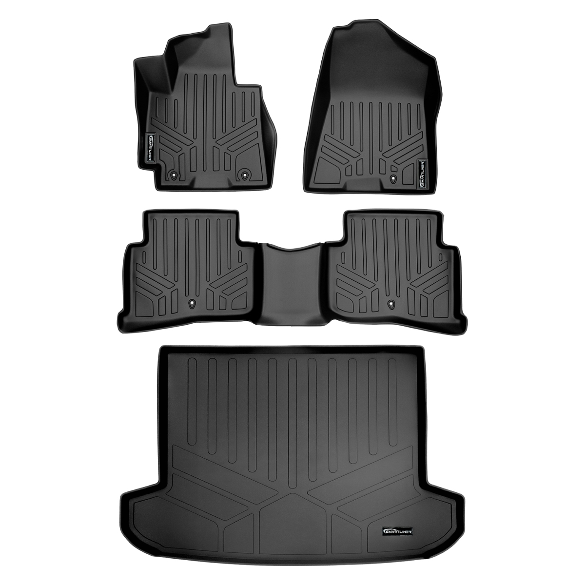 SA0206-B0206-D0206 Custom Fit 2 Rows Floor Mats & Cargo Liner Set for 2016-2018 Hyundai Tucson, Black