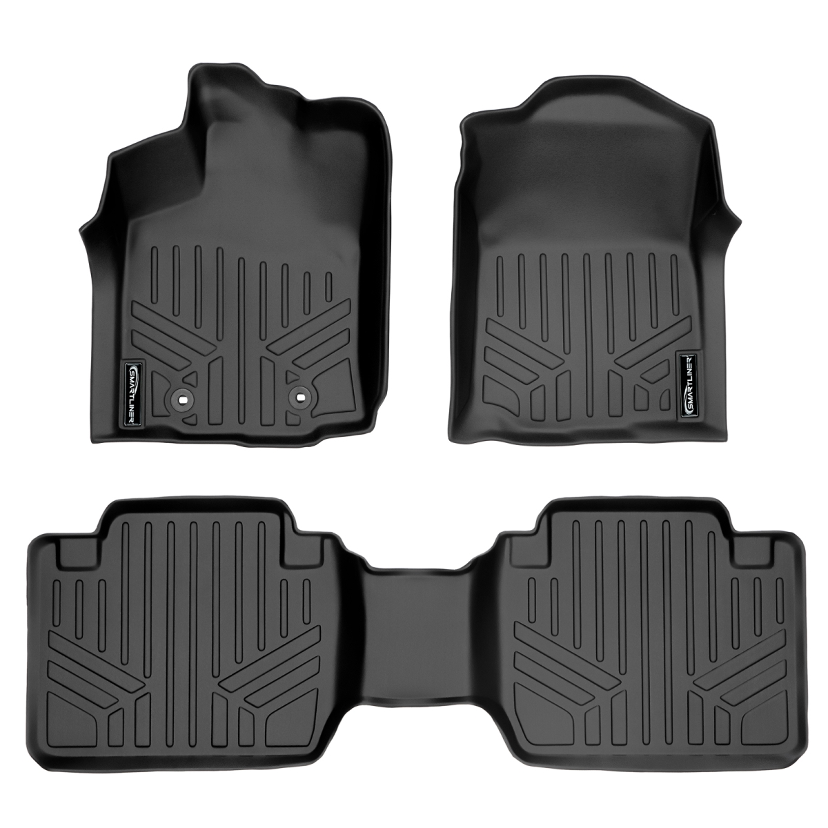 SA0207-B0211 Custom Fit 2 Row Floor Mats Liner Set for 2016-2017 Toyota Tacoma Extended Cab, Black