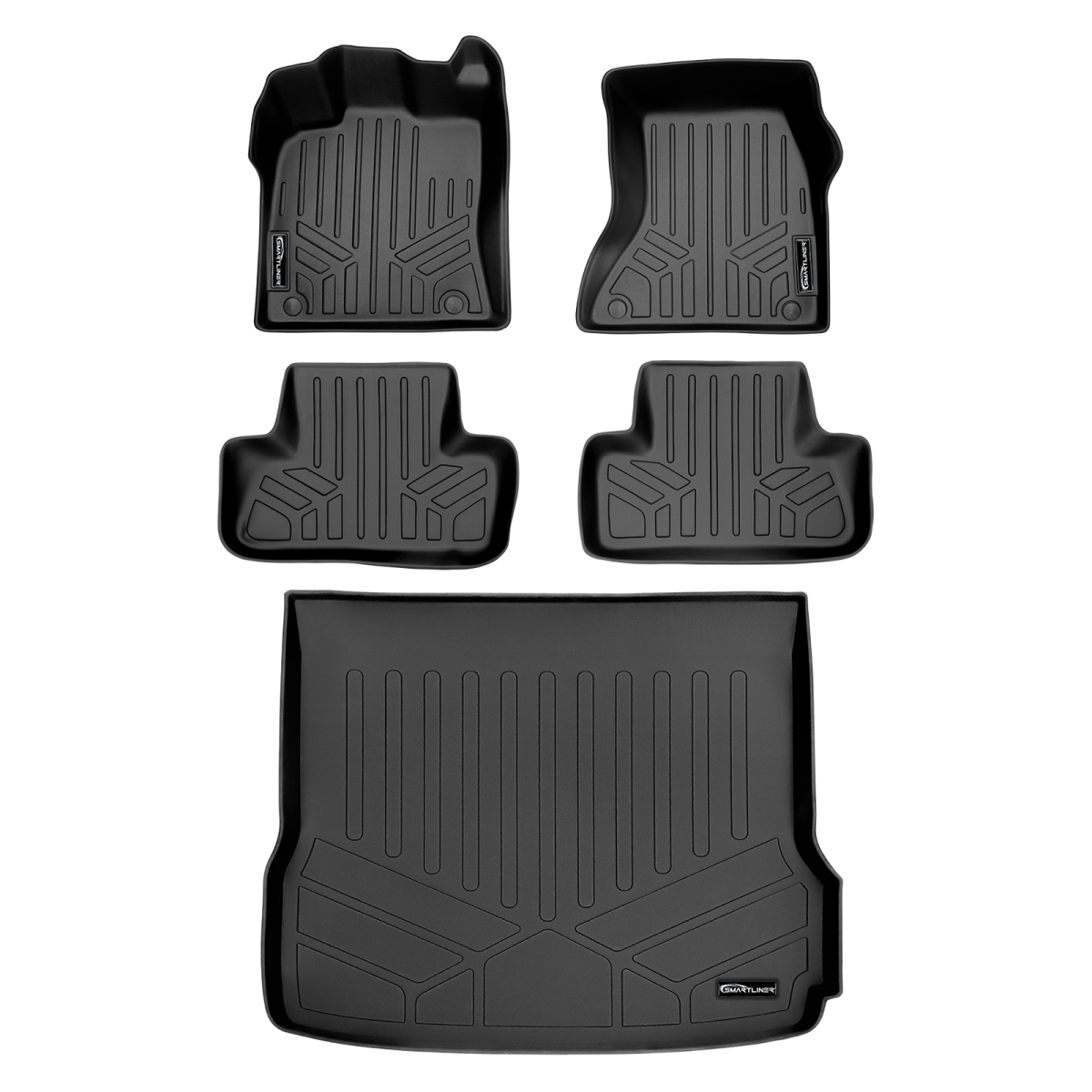 SA0214-B0214-D0214 Custom Fit 2 Rows Floor Mats & Cargo Liner Set for 2009-2017 Audi Q5, Black