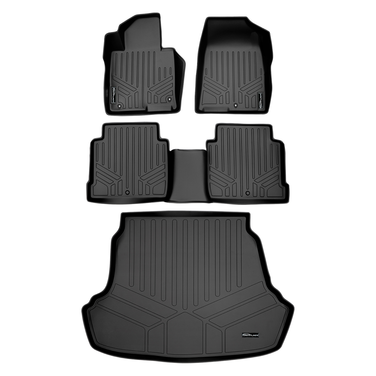 SA0218-B0218-D0218 Custom Floor Mats & Cargo Liner Set for 2015-2019 Hyundai Sonata, Black