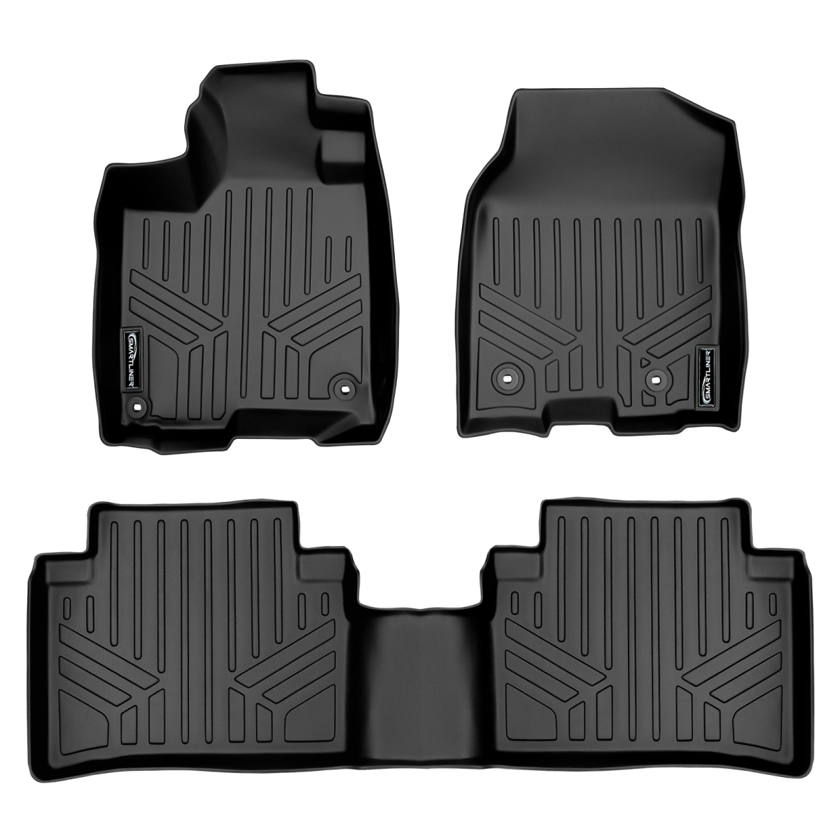 SA0235-B0235 2 Row Floor Mats Liner Set with 4-Way Front Passenger Seat for 2013-2018 Acura RDX, Black
