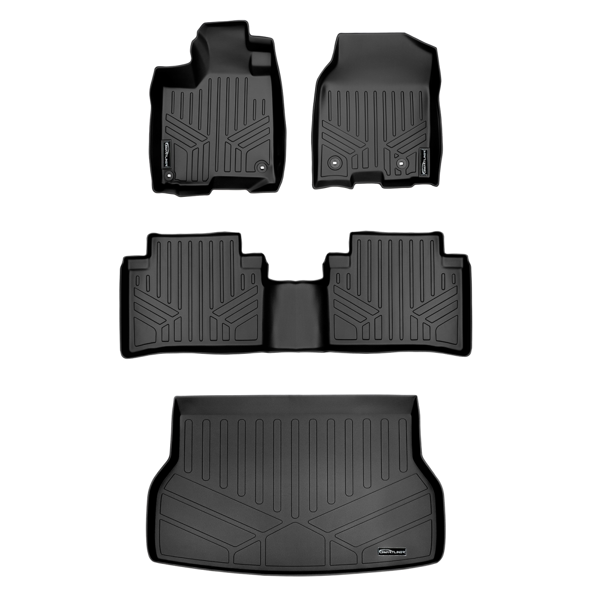 SA0235-B0235-D0235 Floor Mats & Cargo Liner Set with 4-Way Front Passenger Seat for 2013-2018 Acura RDX, Black