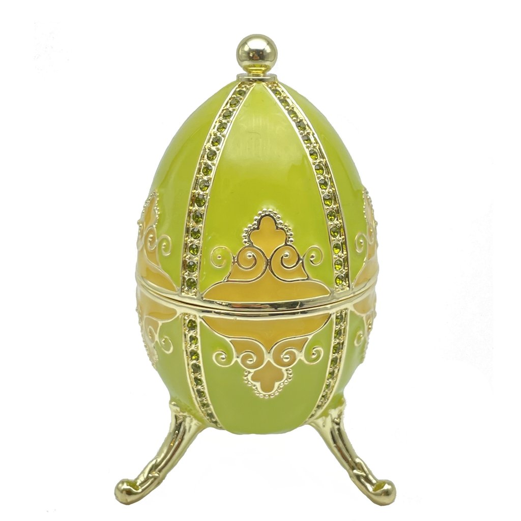 Green Faberge Egg Beethoven Music Playing Enamel Painted Jewelry Box with Austrian Crystals -  Propiedades, PR2438276