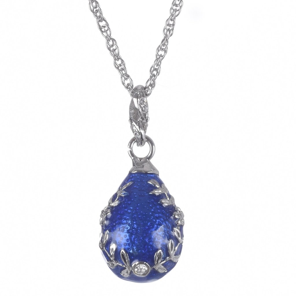 Egg Pendant Necklace, Blue