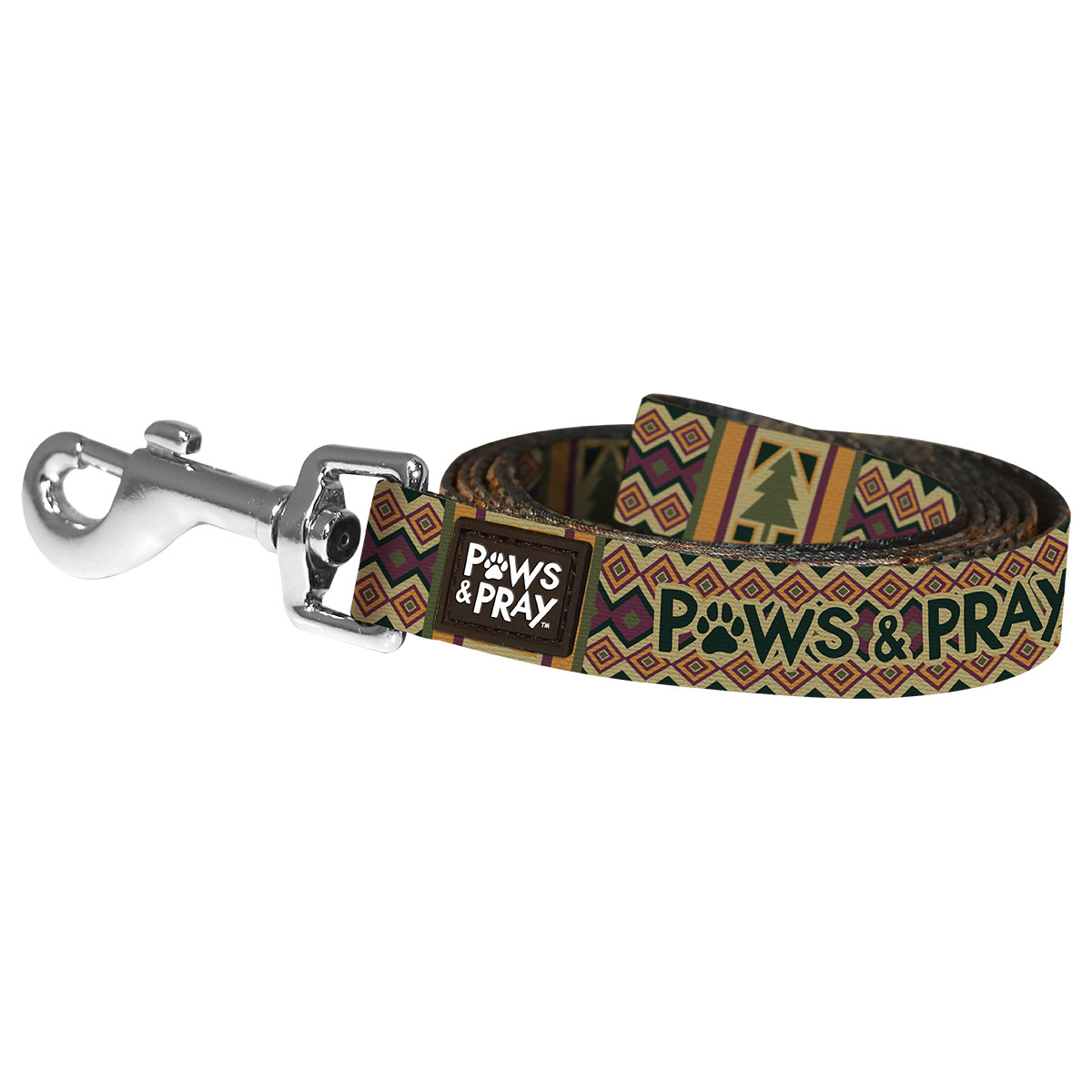 Picture of Kerusso PETS121 Paws & Pray Trees Pet Leash&#44; Green & Tan