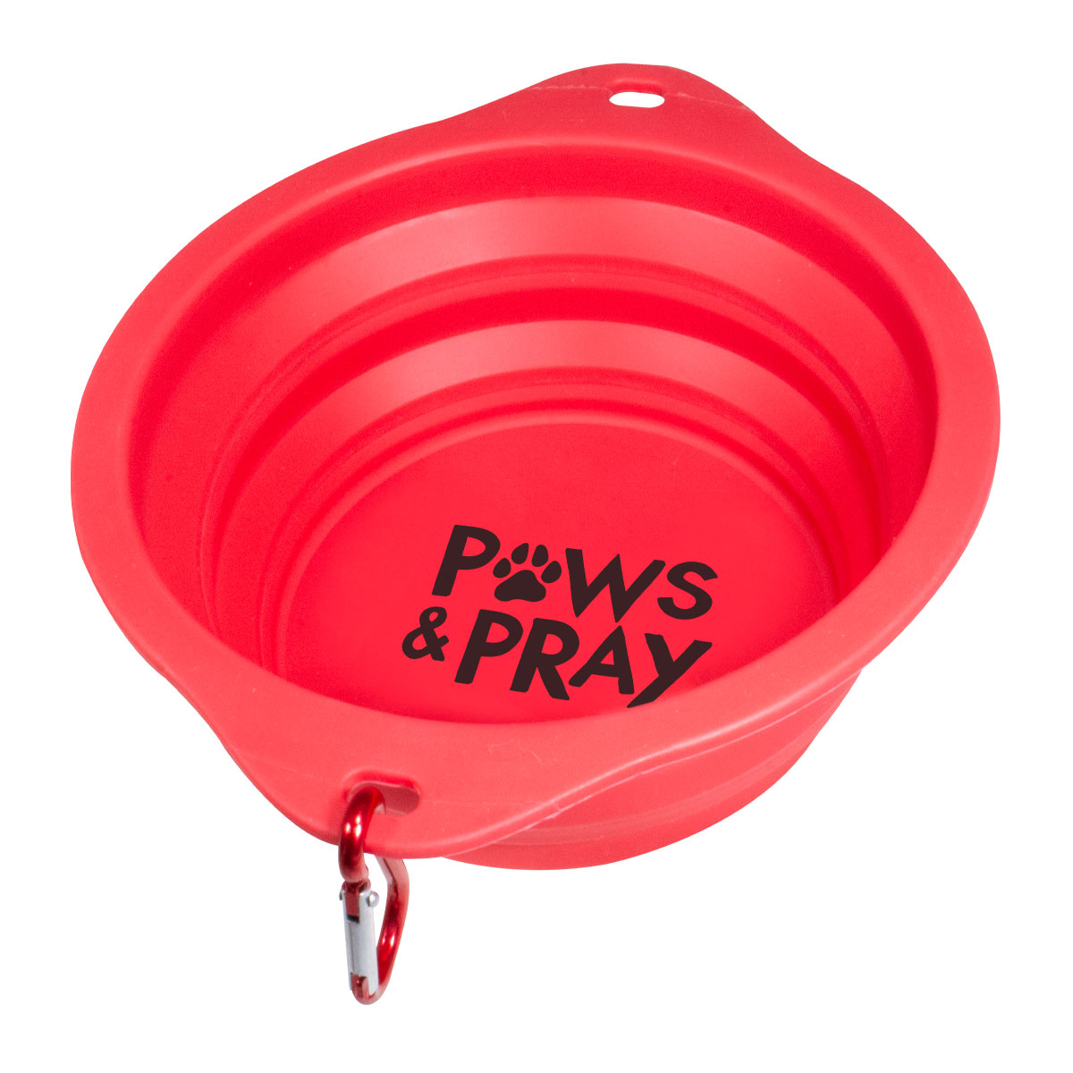 Picture of Kerusso PETS124 Paws & Pray Pet Collapsible Bowl&#44; Red