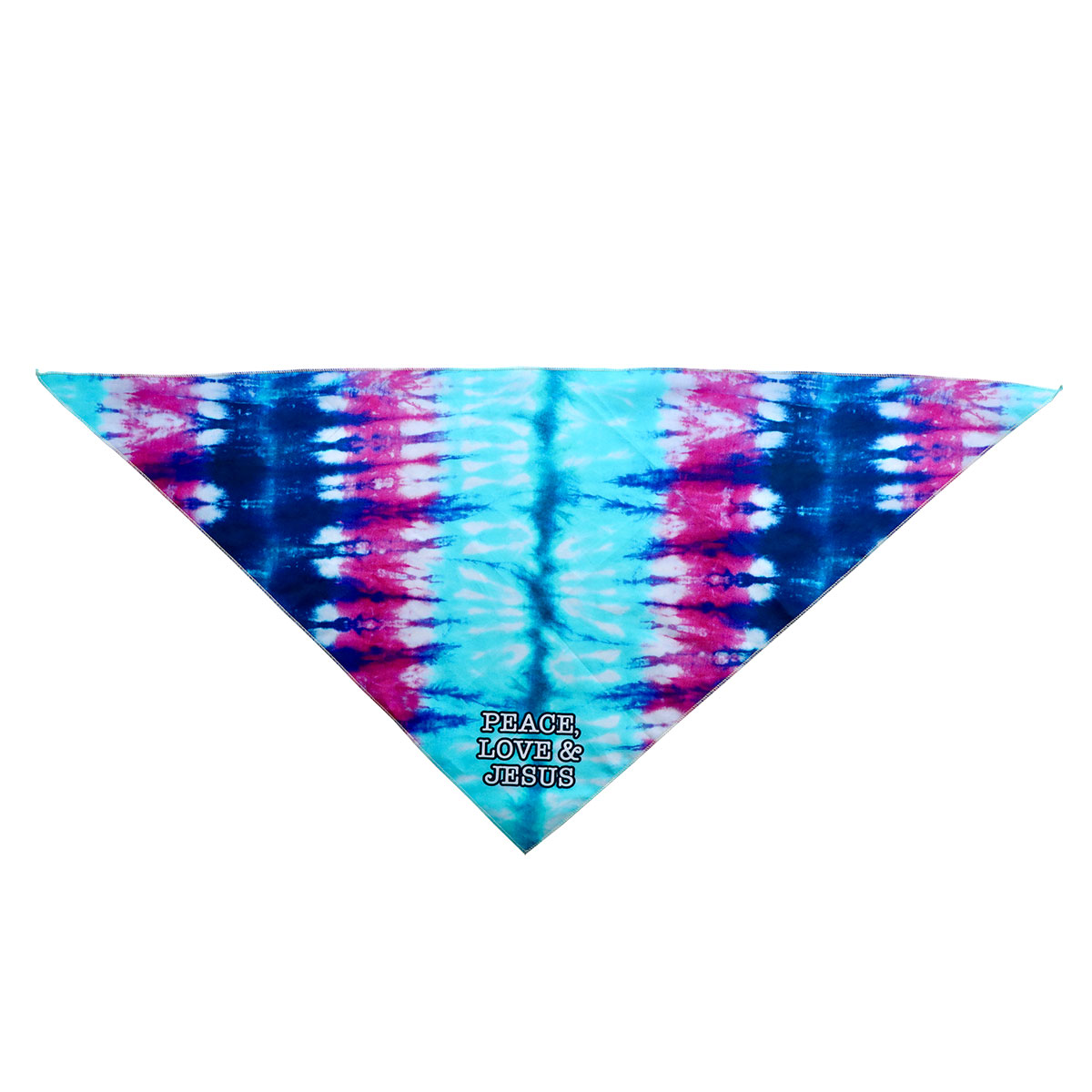 Picture of Kerusso PETS147 Paws & Pray Peace Love Jesus Pet Bandana&#44; Pink & Blue - White - Large & Extra Large