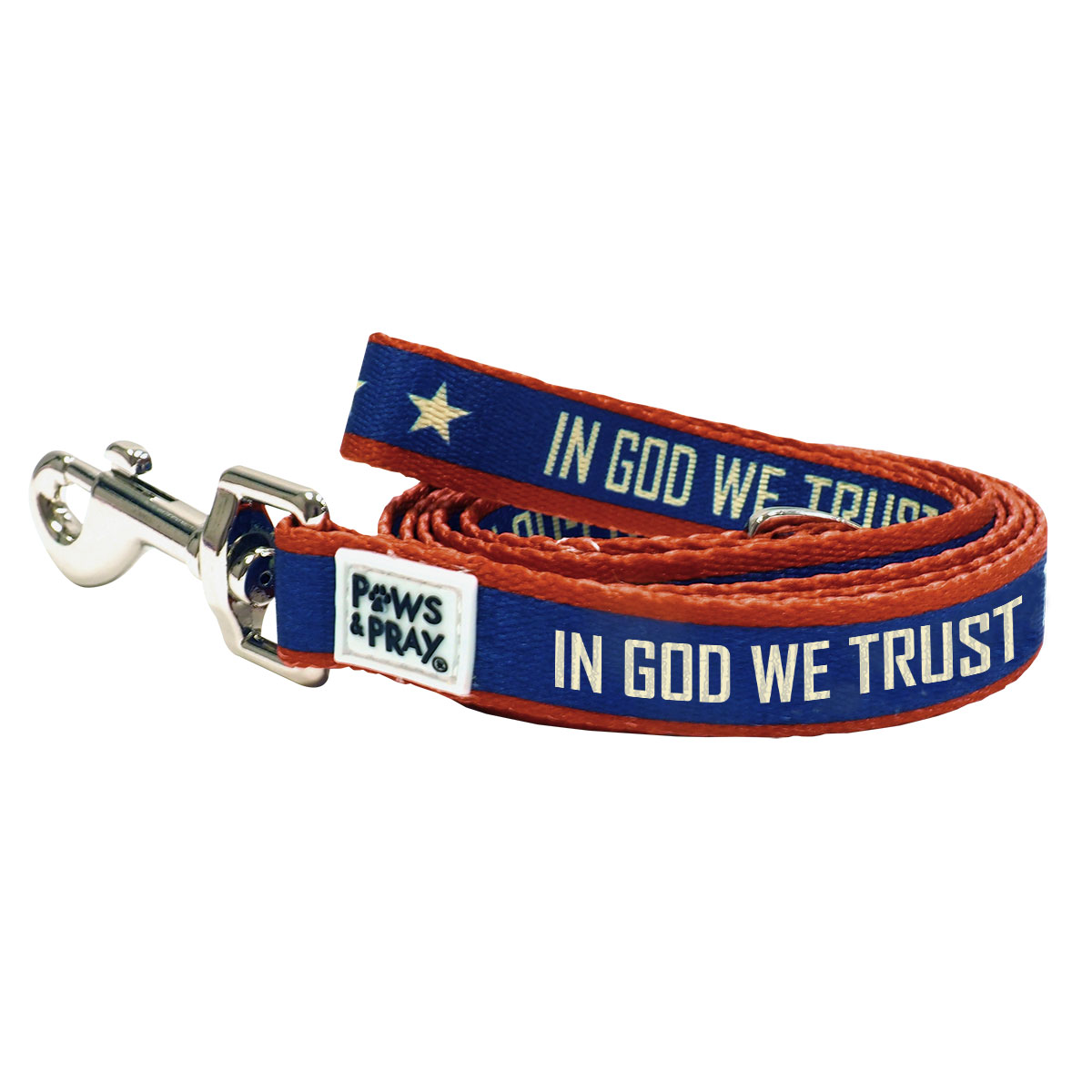 Picture of Kerusso PETS161 Paws & Pray in God We Trust Pet Leash&#44; Navy