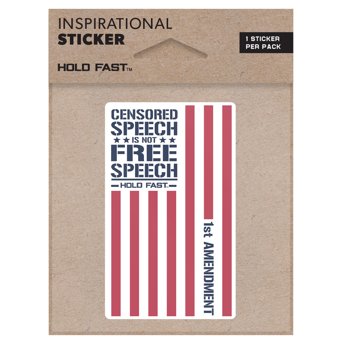 Picture of Kerusso STCK126 Hold Fast Censored Speech Flag Sticker