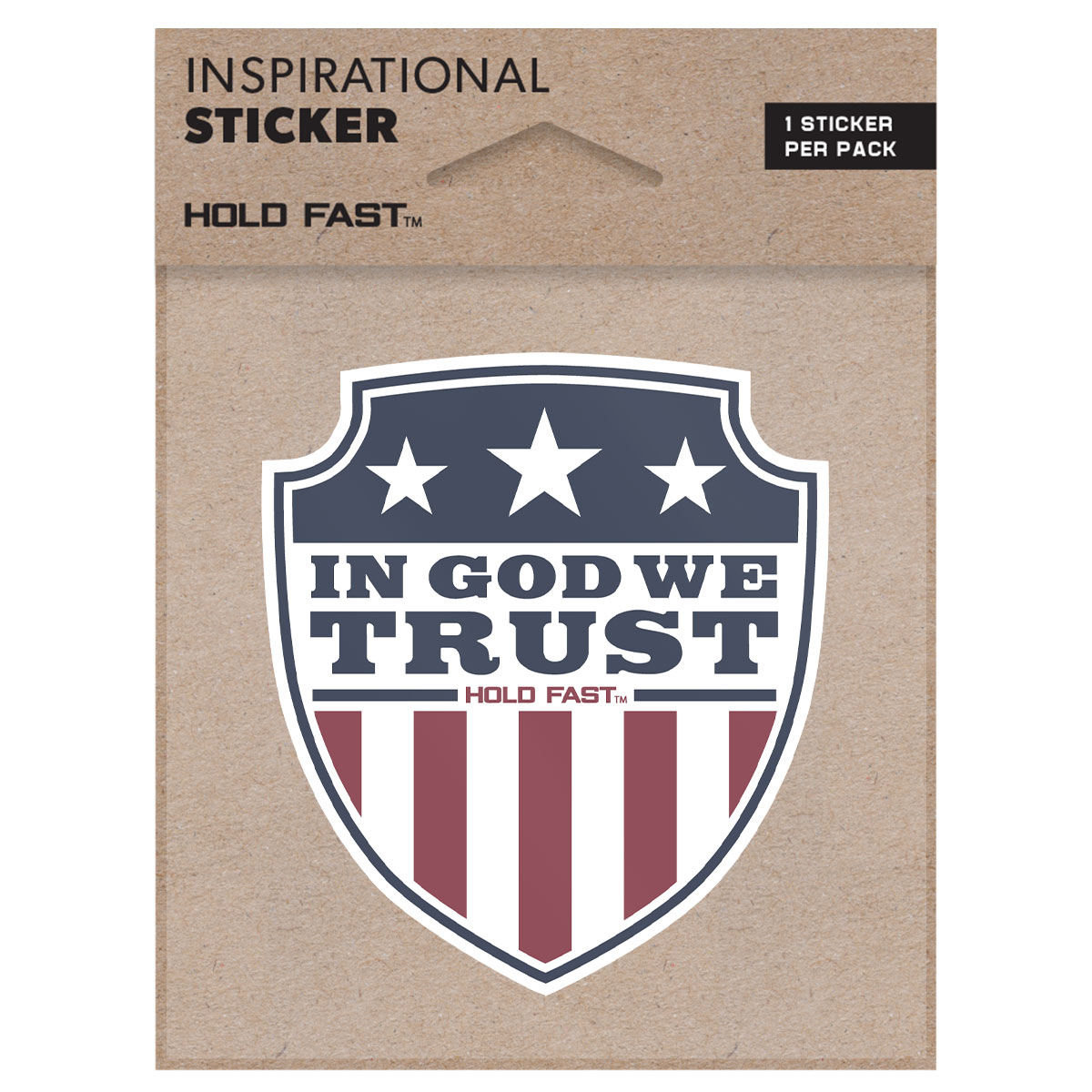 Picture of Kerusso STCK129 Hold Fast in God We Trust Shield Sticker