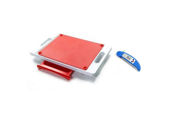 Picture of Karving King KK2MT Dripless 2 in 1 System Cutting Board with Digital Meat Thermometer, Red