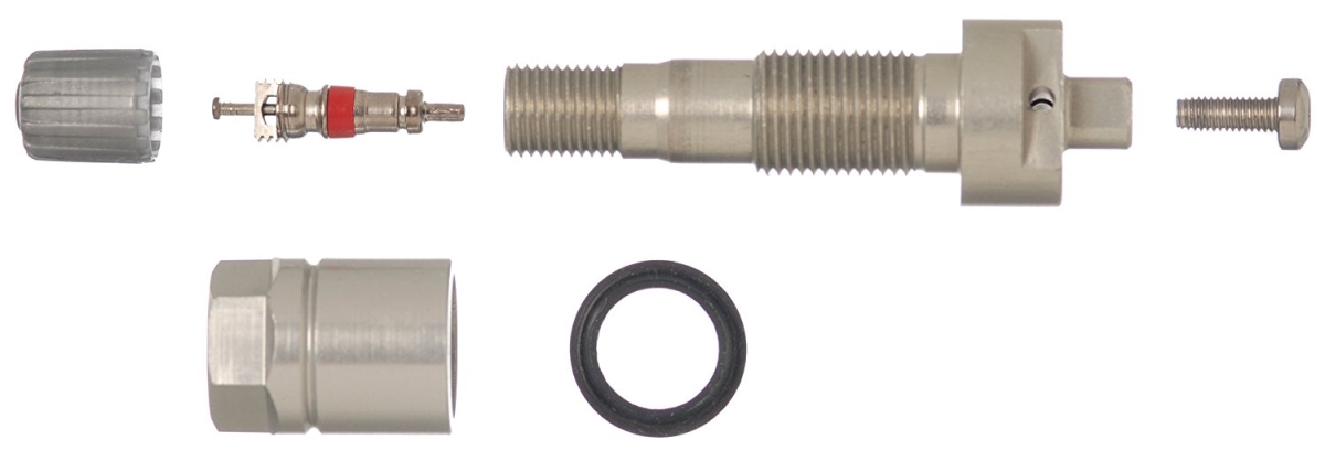 TPMS SERVICE PACKS Without ClampIn Sensor Rubber BodyAluminum Valve StemElectroless Nickel Plated