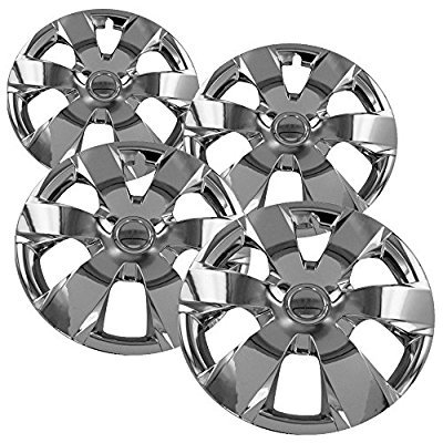 16", 6 Spoke, Chrome Plated, Plastic, Set Of 4, Spring Steel Clip
