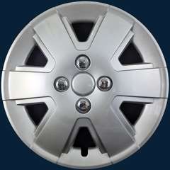 15", 6 Spoke, Silver, Plastic, Set Of 4, Spring Steel Clip