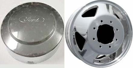 CCI-C3335 Front Pair Center Cap for Ford, Chrome